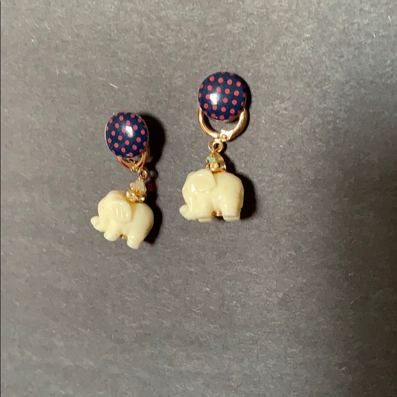 Elephant Hoop Earrings White! - Picture 2 of 2